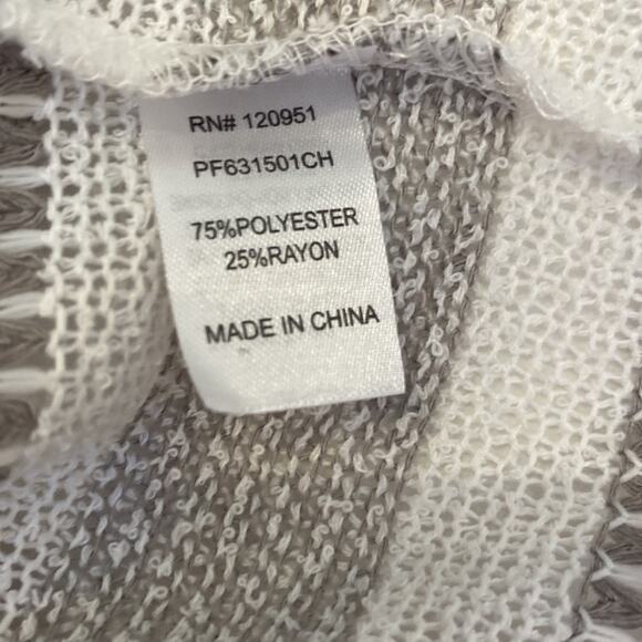 Charming Charlie Lightweight Striped Pullover Sweater Open Twisted Back Sz M - Picture 5 of 10